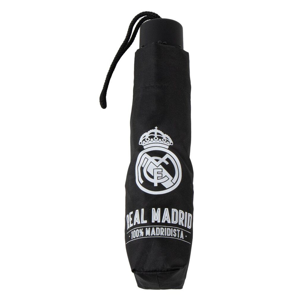 Paraguas manual plegable negro del Real Madrid con escudo - 2