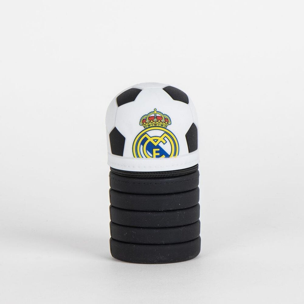 Portatodo 3D plegable del Real Madrid con diseño de balón en blanco y negro - 2