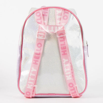 Mochila infantil Hello Kitty blanca, lila y rosa con bolsillo frontal - 2