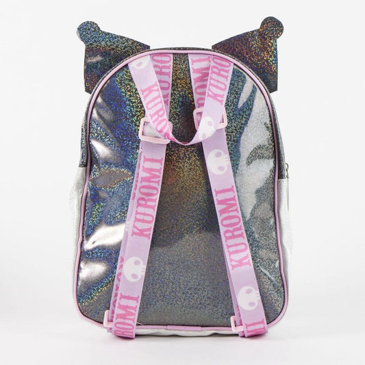 Mochila infantil Kuromi Hello Kitty plateada con bolsillo frontal - 2