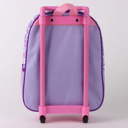 Trolley 3D morado de Kuromi Hello Kitty con asa telescópica rosa - 2