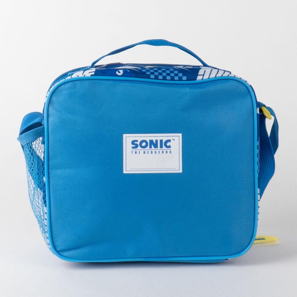 Bolsa portameriendas 3D azul de Sonic con asa y correa - 2