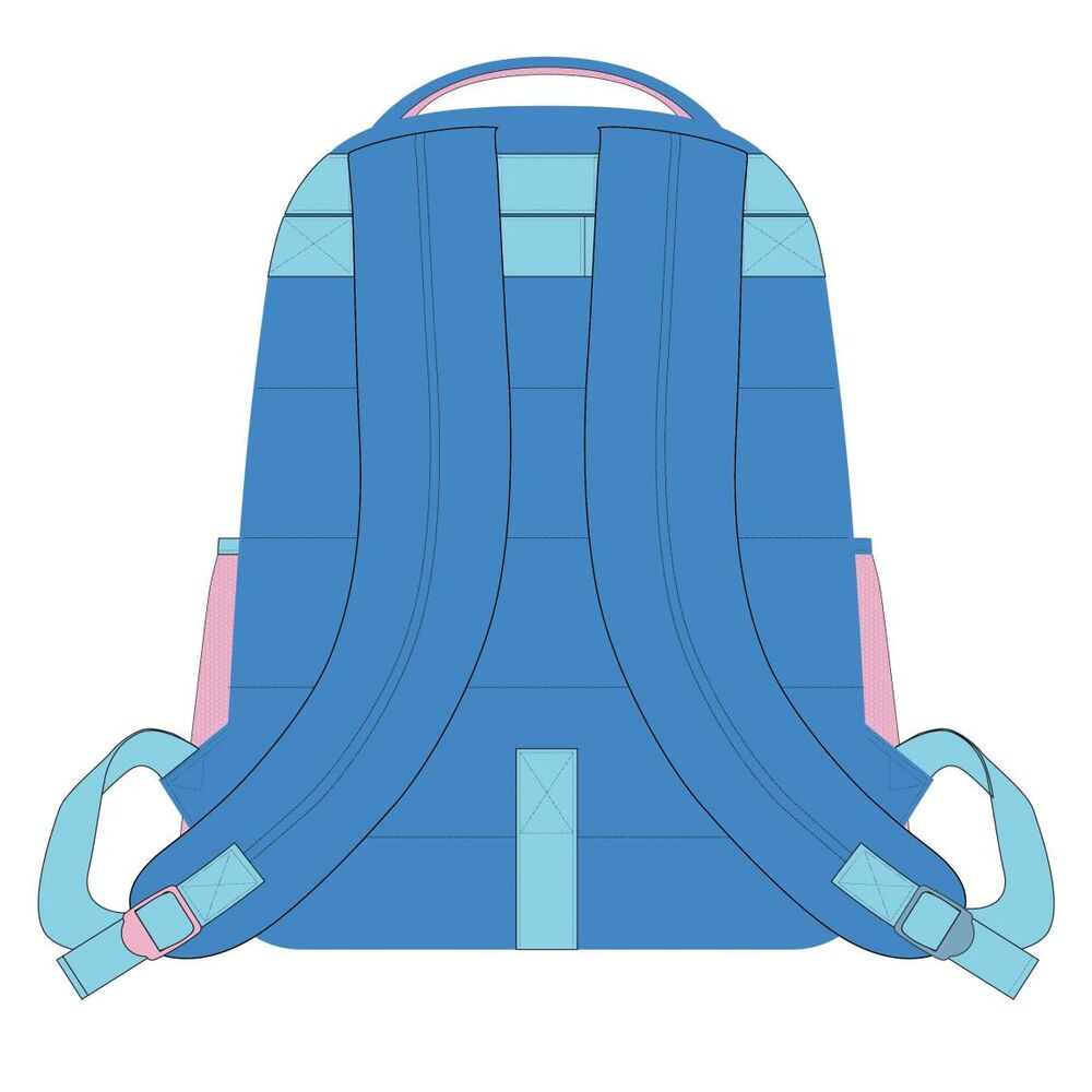 Mochila escolar azul y rosa de Stitch Disney con bolsillo frontal - 2