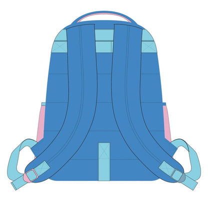 Mochila escolar azul y rosa de Stitch Disney con bolsillo frontal - 2