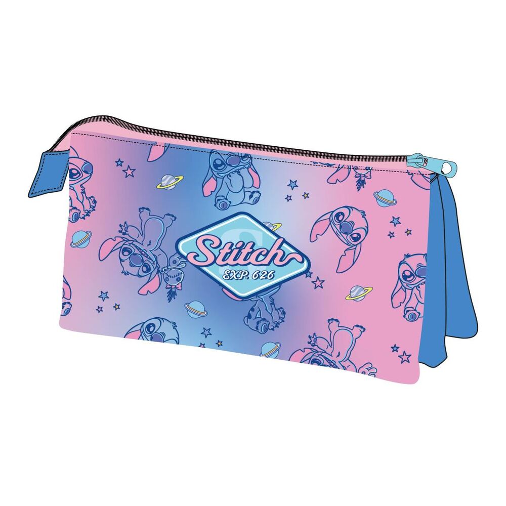 Portatodo triple Stitch Disney rosa y azul de CERDÁ - 2