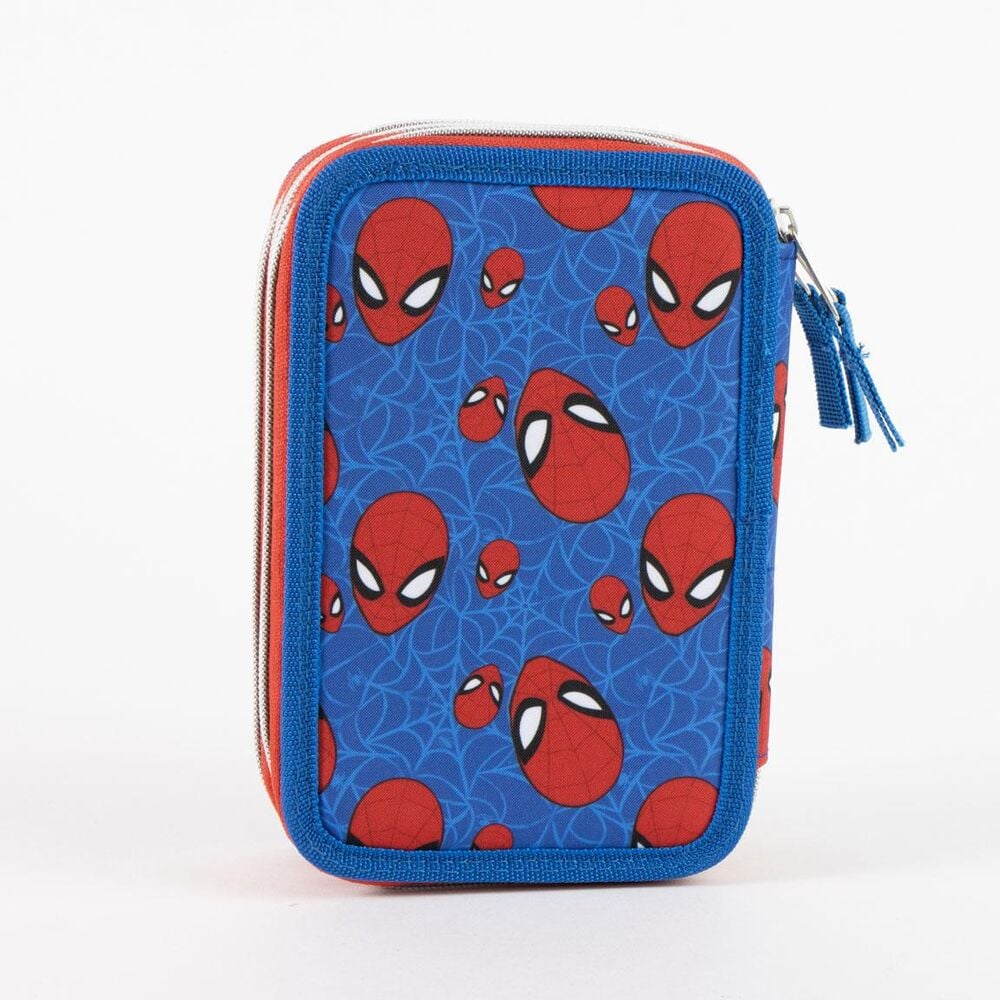 Plumier triple azul de Spider-Man Marvel con tres compartimentos - 2