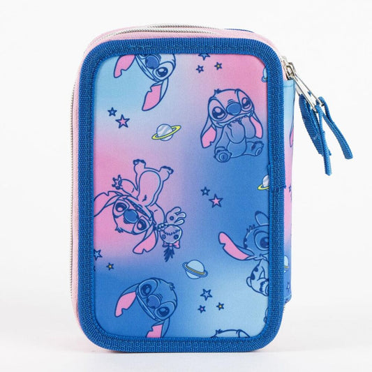 Plumier triple Stitch Disney azul y rosa con tres compartimentos - 2