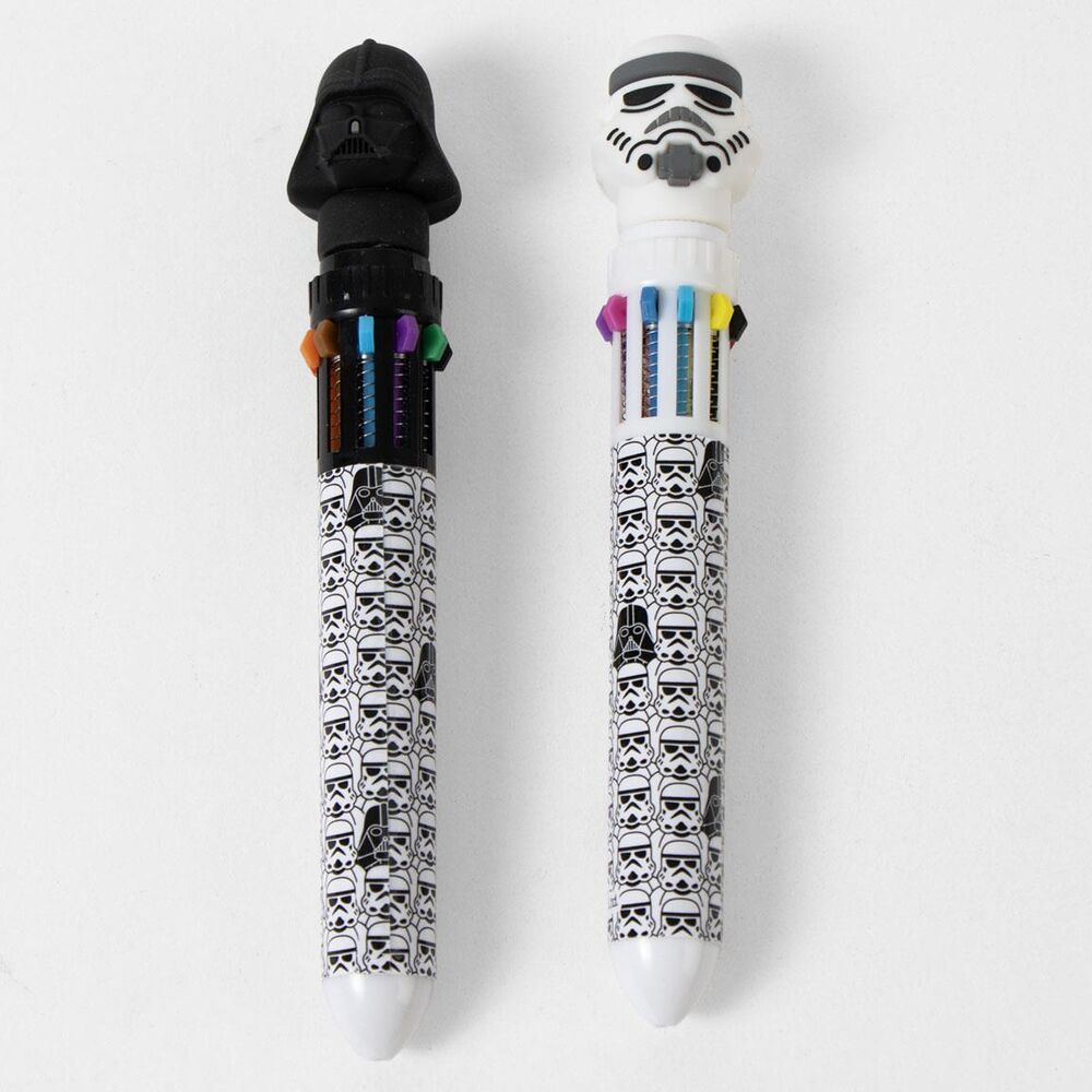 Bolígrafos Star Wars de 10 colores con diseños de Darth Vader y soldados de asalto - 2