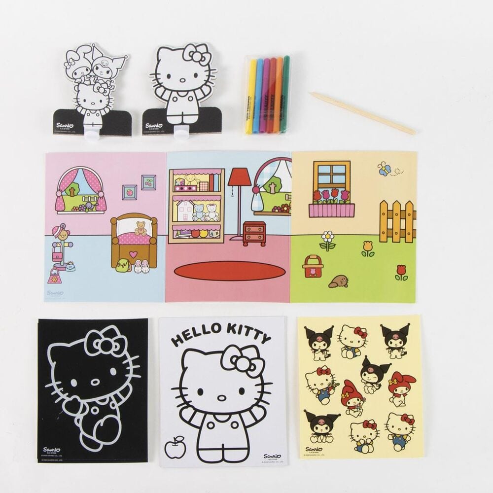 Bolso set coloreable Hello Kitty and Friends con láminas y útiles de color - 2