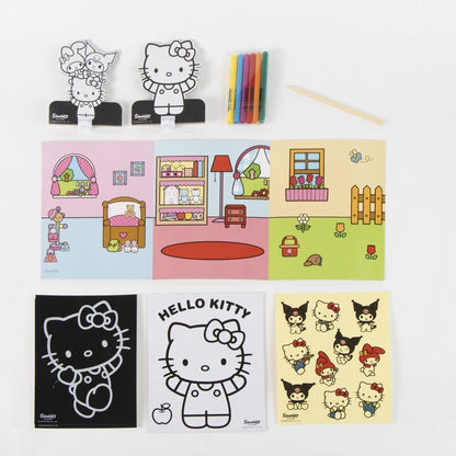 Bolso set coloreable Hello Kitty and Friends con láminas y útiles de color - 2