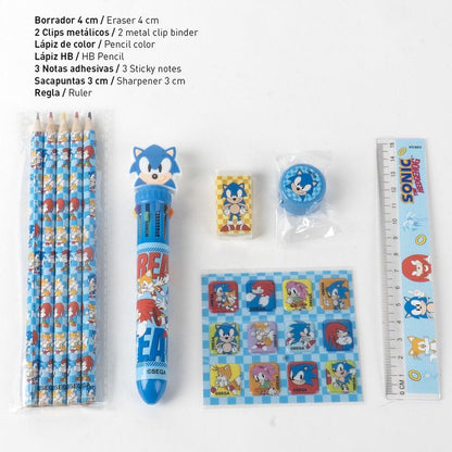 Set de papelería Sonic the Hedgehog con cuaderno y accesorios - 2