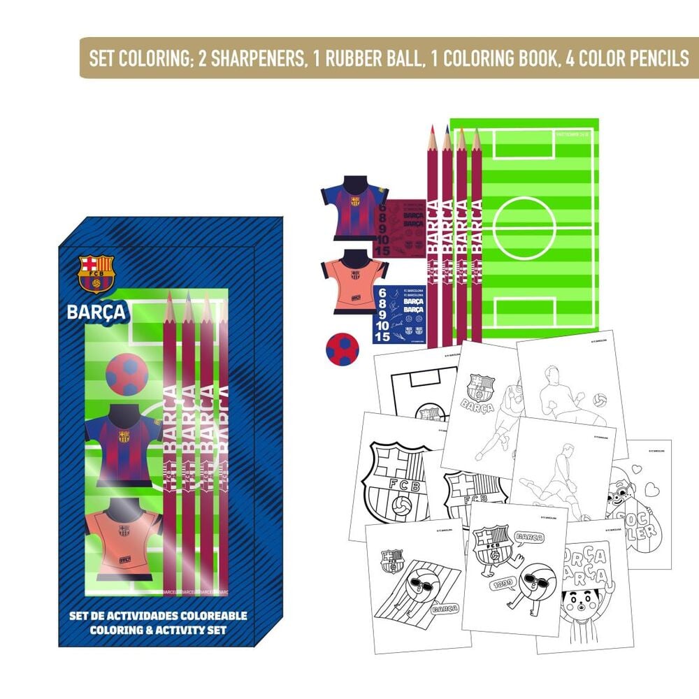 Set de papelería coloreable del F.C. Barcelona con lápices y actividades - 2