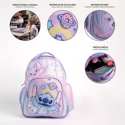 Mochila lila de Stitch Disney con bolsillo delantero - 3