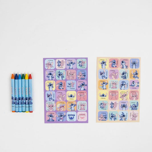 Set de actividades Stitch Disney con ceras, pegatinas y dibujos para colorear - 3