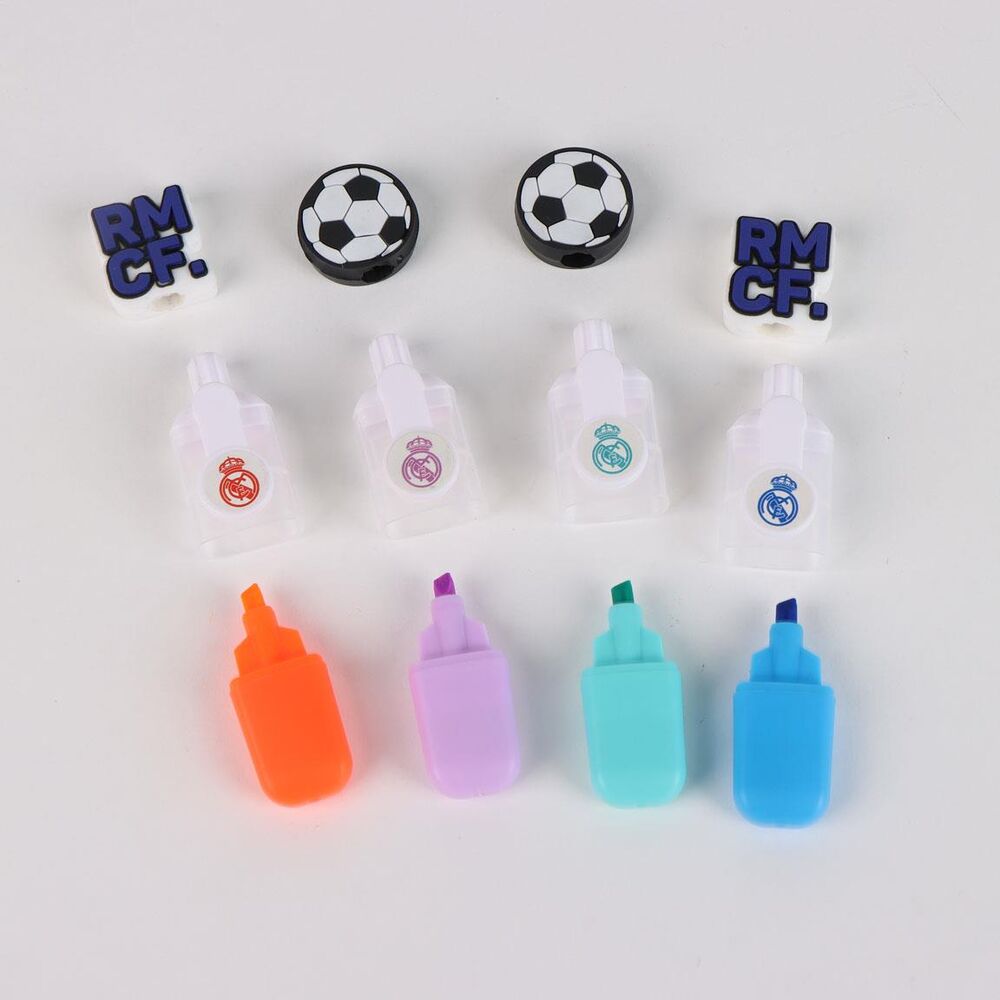 Estuche transparente con cuatro subrayadores Real Madrid surtidos - 3