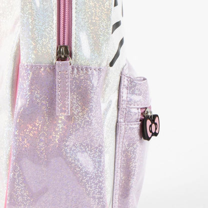 Mochila infantil Hello Kitty blanca, lila y rosa con bolsillo frontal - 3