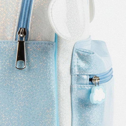 Mochila infantil Cinnamoroll Hello Kitty blanca y azul claro - 3