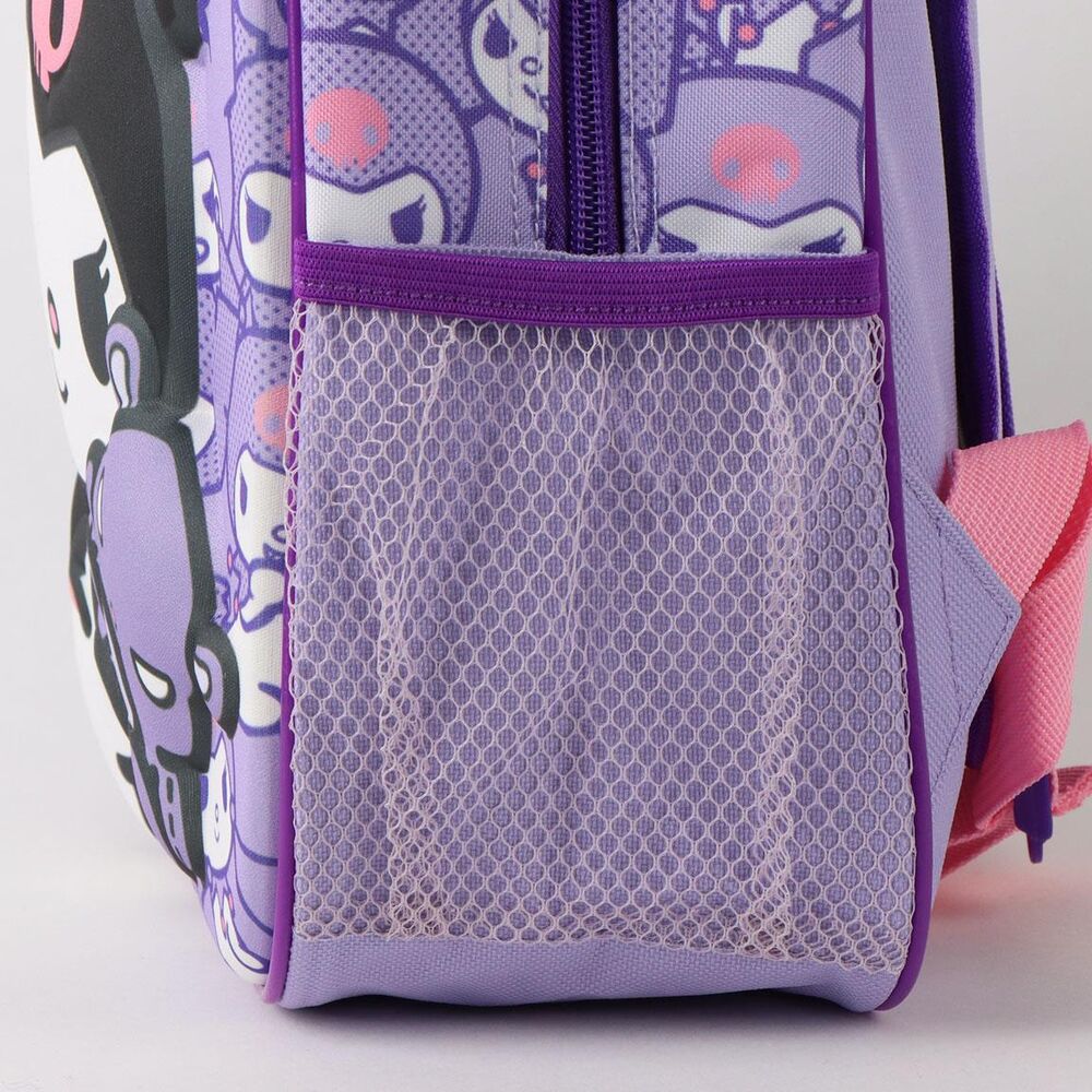 Mochila infantil lila 3D de Kuromi con estampado de personajes - 3