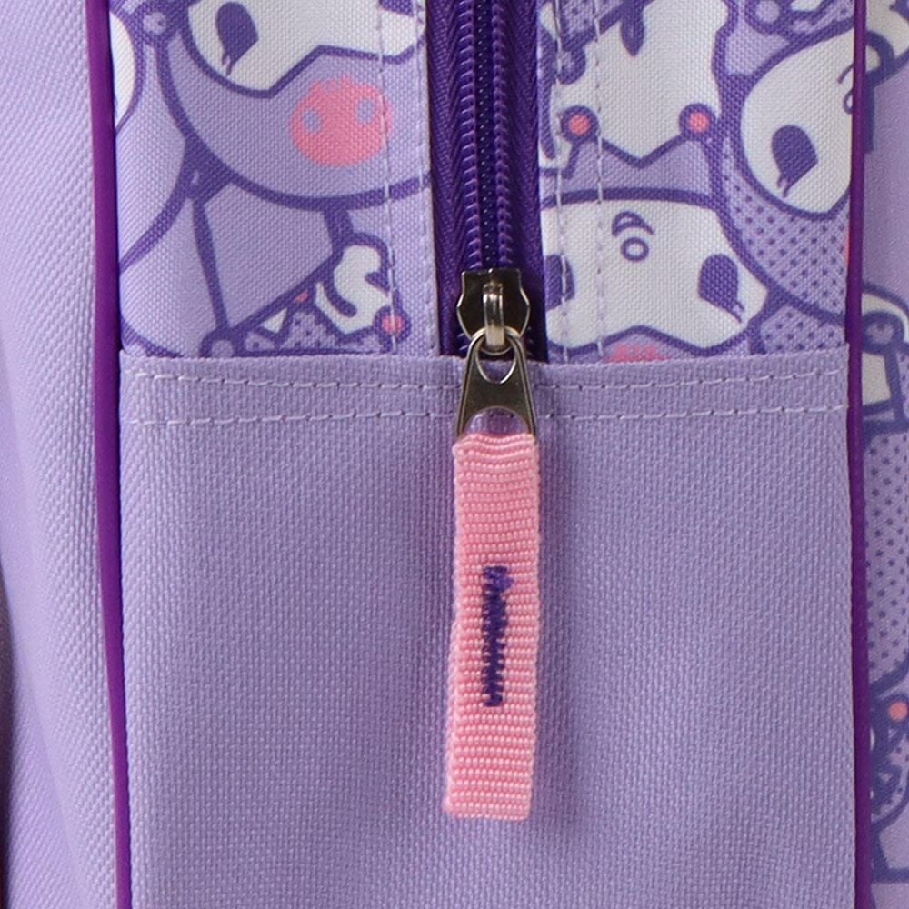 Trolley 3D morado de Kuromi Hello Kitty con asa telescópica rosa - 3