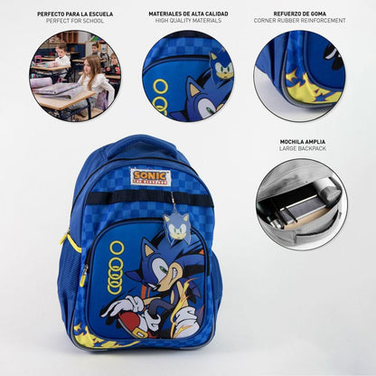 Mochila escolar azul de Sonic the Hedgehog adaptable a trolley - 3