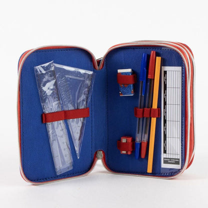 Plumier triple azul de Spider-Man Marvel con tres compartimentos - 3