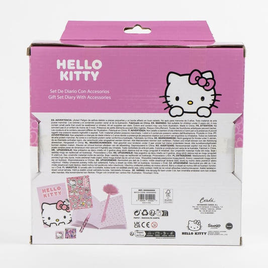 Set de diario Hello Kitty rosa con accesorios de papelería - 4