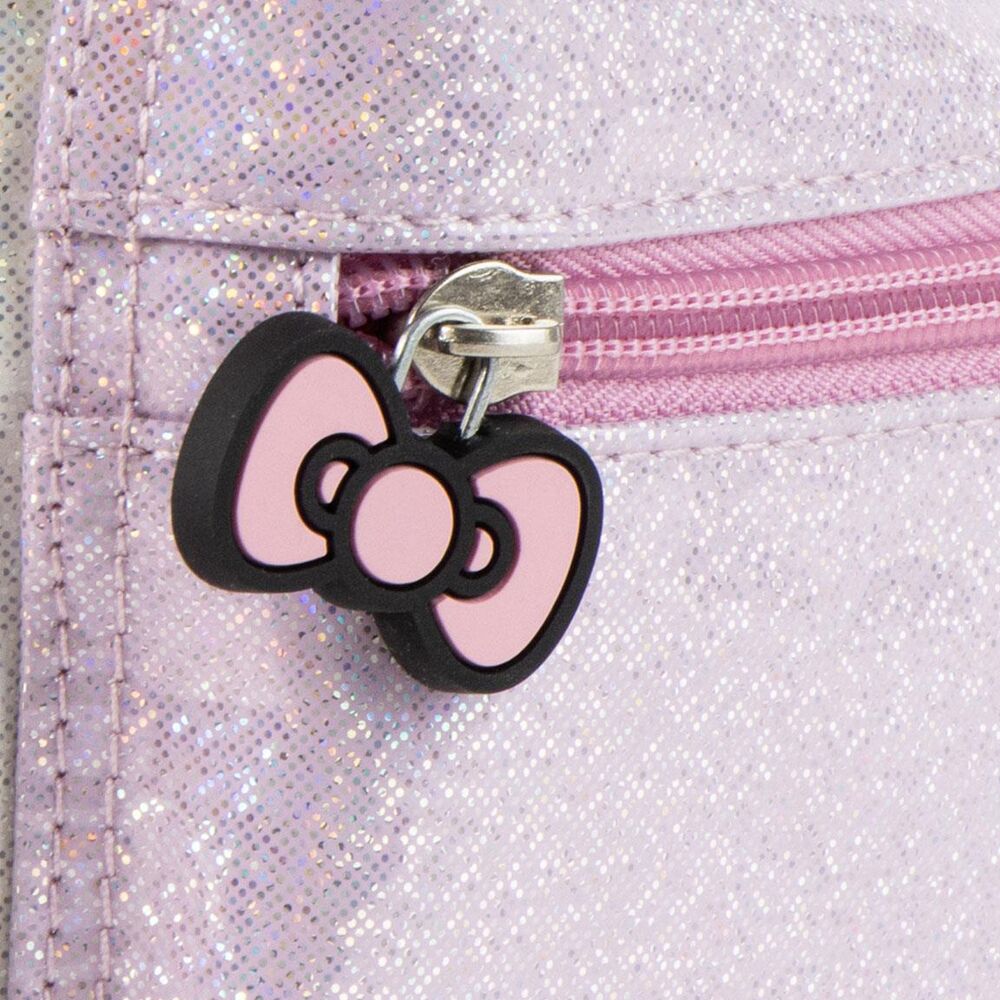 Mochila infantil Hello Kitty blanca, lila y rosa con bolsillo frontal - 4