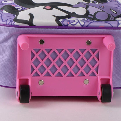 Trolley 3D morado de Kuromi Hello Kitty con asa telescópica rosa - 4