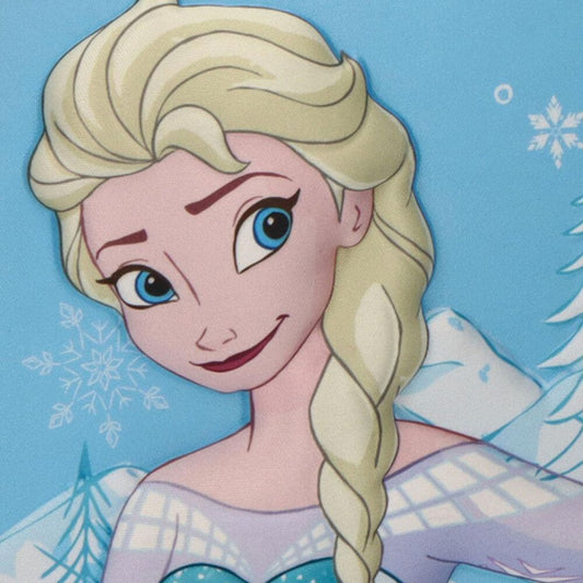 Bolsa portameriendas 3D azul de Elsa Frozen Disney con detalles rosas - 4