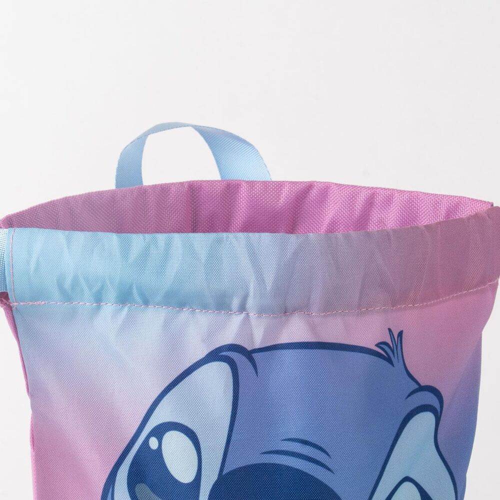 Saco de poliéster con estampado frontal de Stitch Disney en tonos azules y rosas - 4