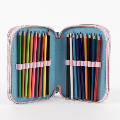 Plumier triple Stitch Disney azul y rosa con tres compartimentos - 4