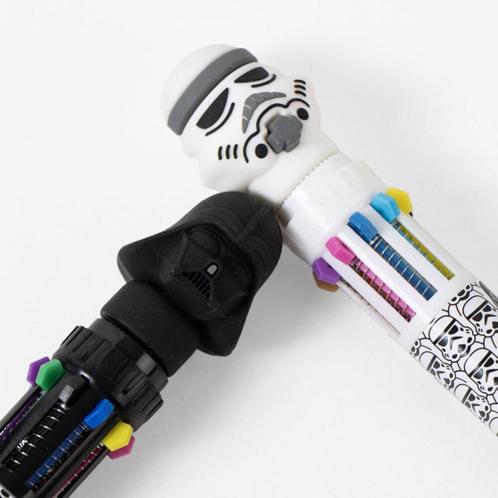 Bolígrafos Star Wars de 10 colores con diseños de Darth Vader y soldados de asalto - 4
