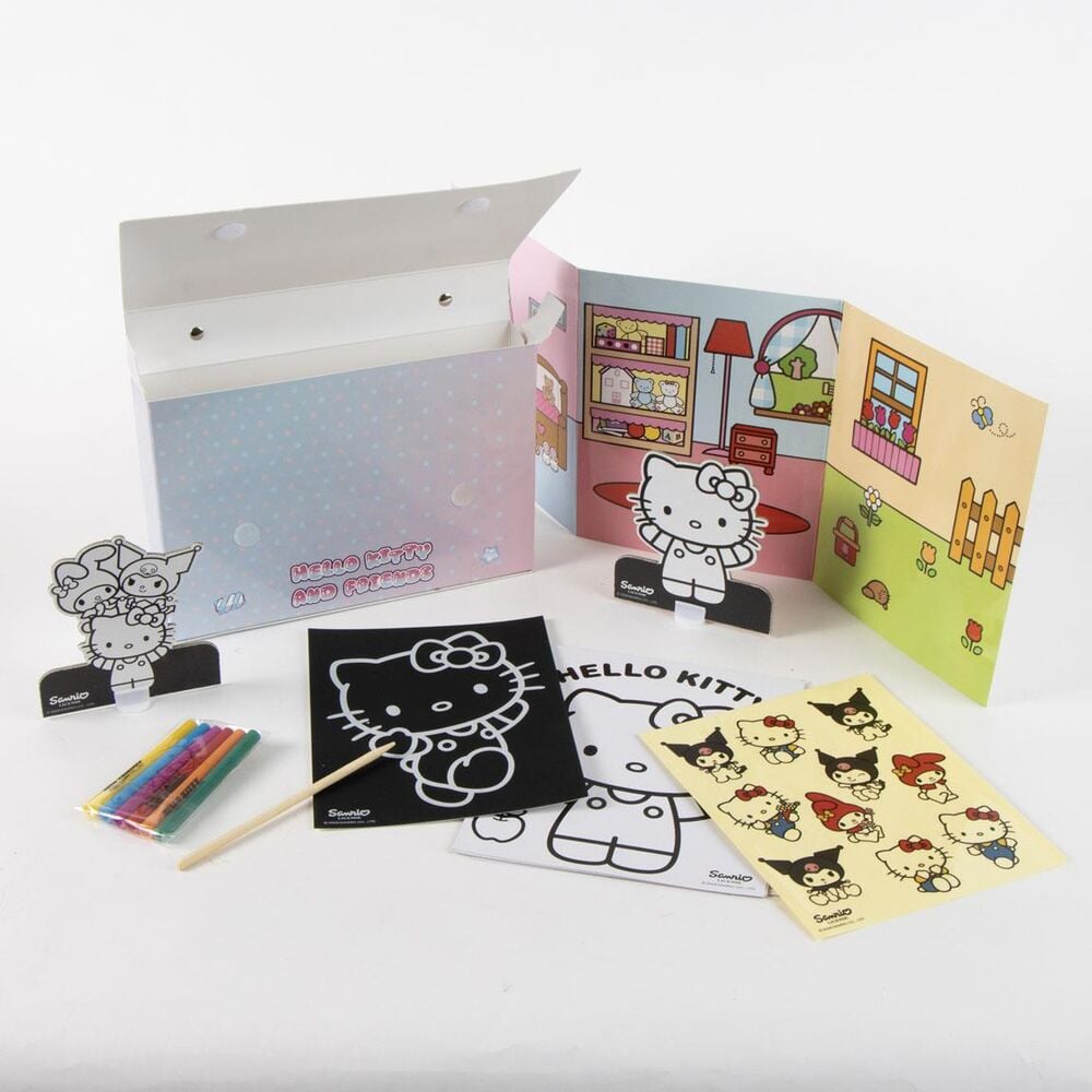 Bolso set coloreable Hello Kitty and Friends con láminas y útiles de color - 3