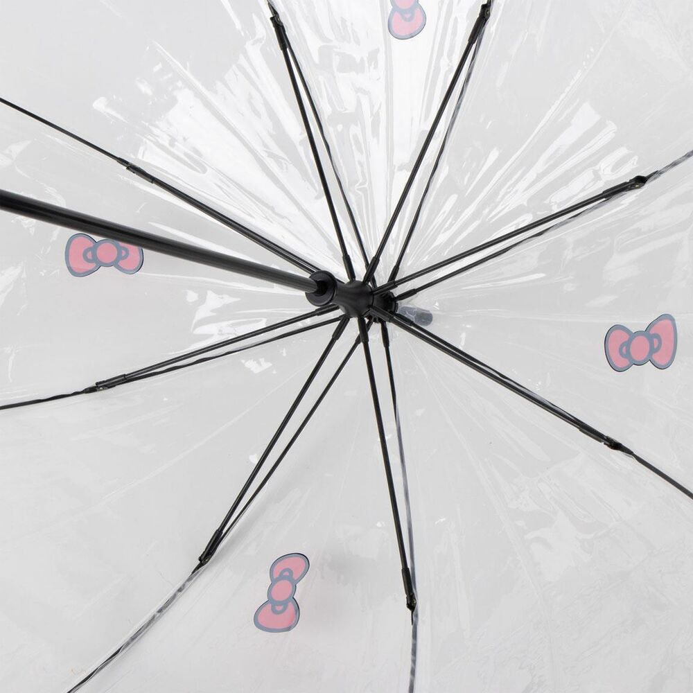 Paraguas manual transparente de Hello Kitty con bordes rojos - 5