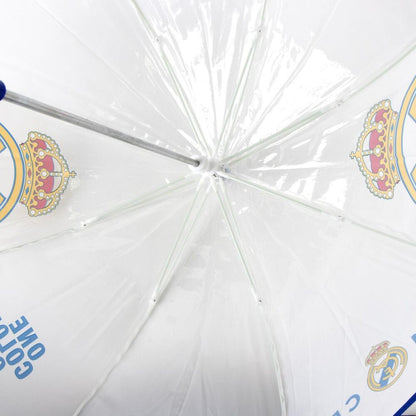 Paraguas manual transparente del Real Madrid con detalles azules - 5