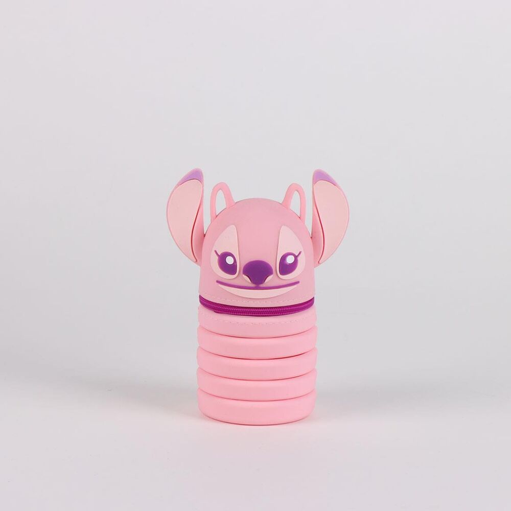 Portatodo 3D plegable de silicona Stitch Disney en azul y rosa - 4