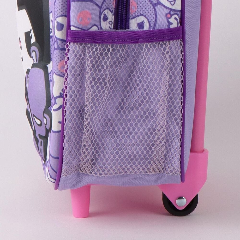 Trolley 3D morado de Kuromi Hello Kitty con asa telescópica rosa - 5
