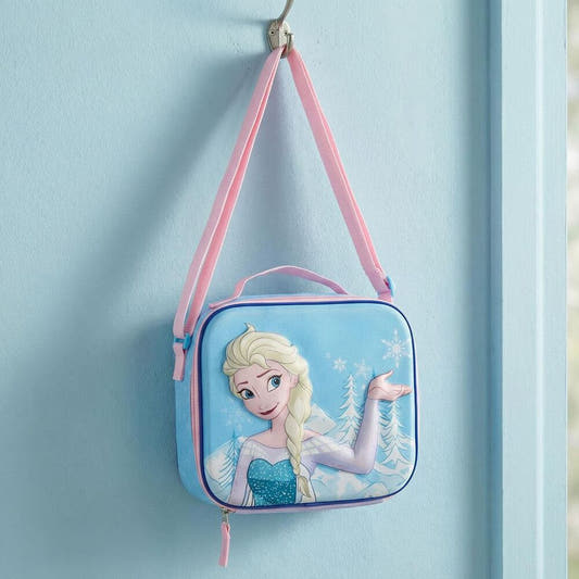 Bolsa portameriendas 3D azul de Elsa Frozen Disney con detalles rosas - 5