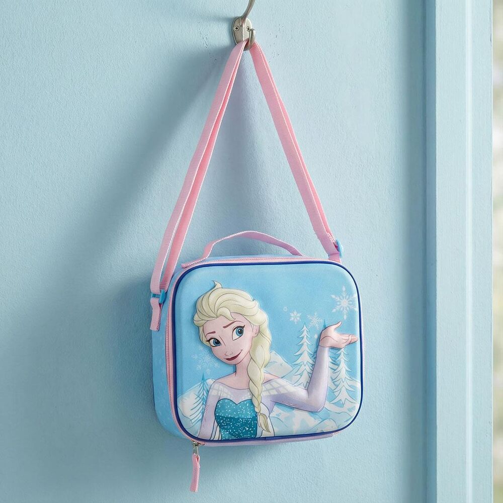 Bolsa portameriendas 3D azul de Elsa Frozen Disney con detalles rosas - 5