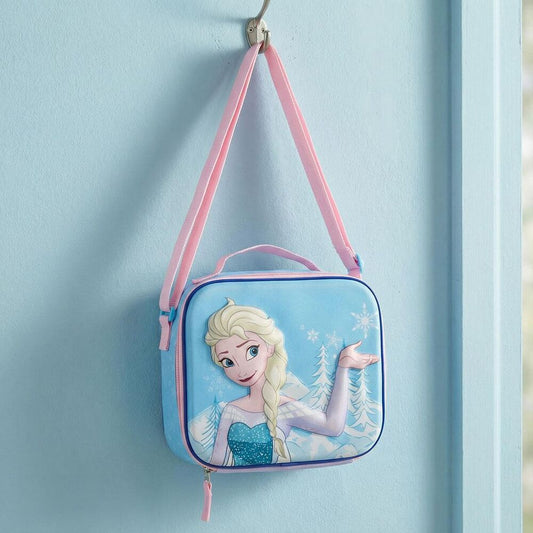Bolsa portameriendas 3D azul de Elsa Frozen Disney con detalles rosas - 5