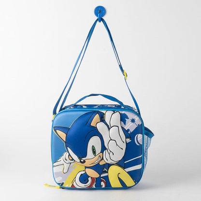Bolsa portameriendas 3D azul de Sonic con asa y correa - 5