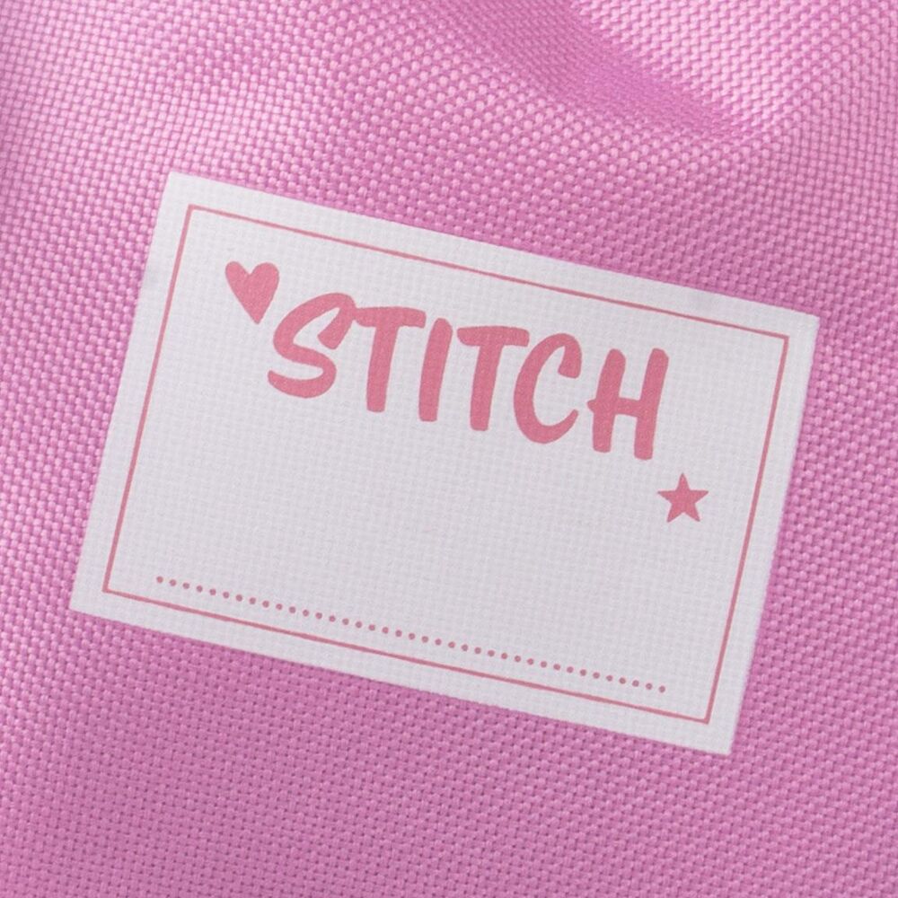 Saco de poliéster con estampado frontal de Stitch Disney en tonos azules y rosas - 5