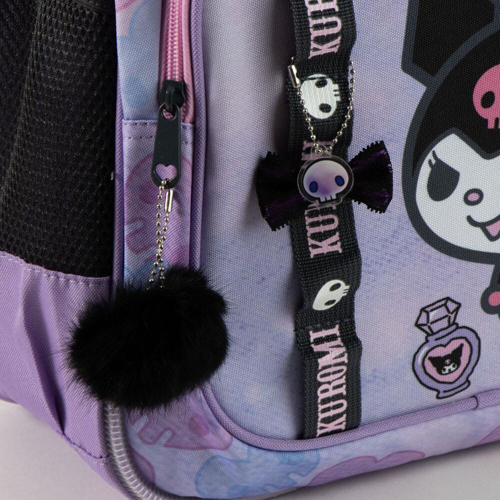 Mochila escolar morada de Kuromi con bolsillos laterales de malla - 5