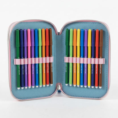 Plumier triple Stitch Disney azul y rosa con tres compartimentos - 5