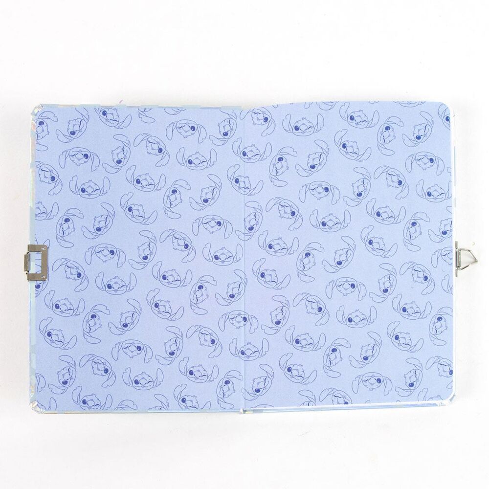 Diario Disney de Stitch con bolígrafo azul y cierre con llaves - 3