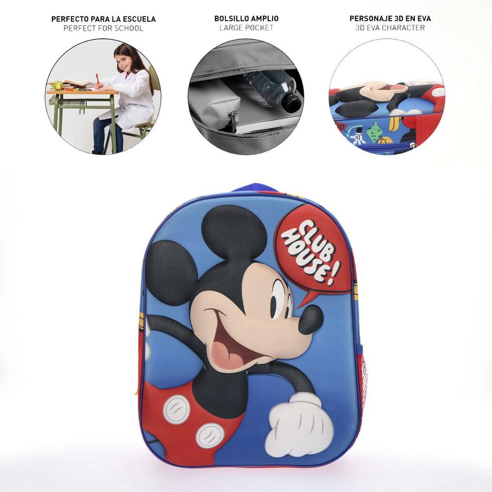 Mochila infantil 3D azul y roja de Mickey Disney - 6