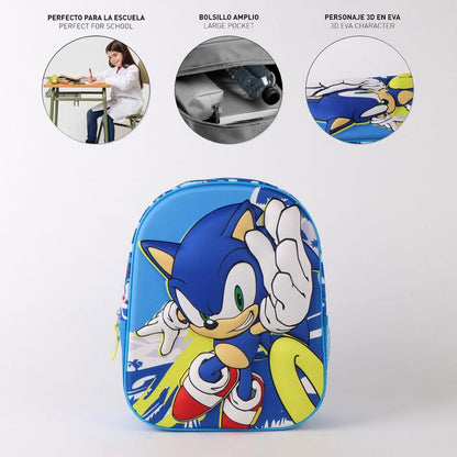 Mochila infantil 3D azul de Sonic the Hedgehog - 6