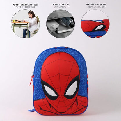 Mochila infantil 3D de Spider-Man Marvel en rojo y azul - 6