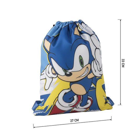 Saco azul con Sonic the Hedgehog y cierre de cordones - 2
