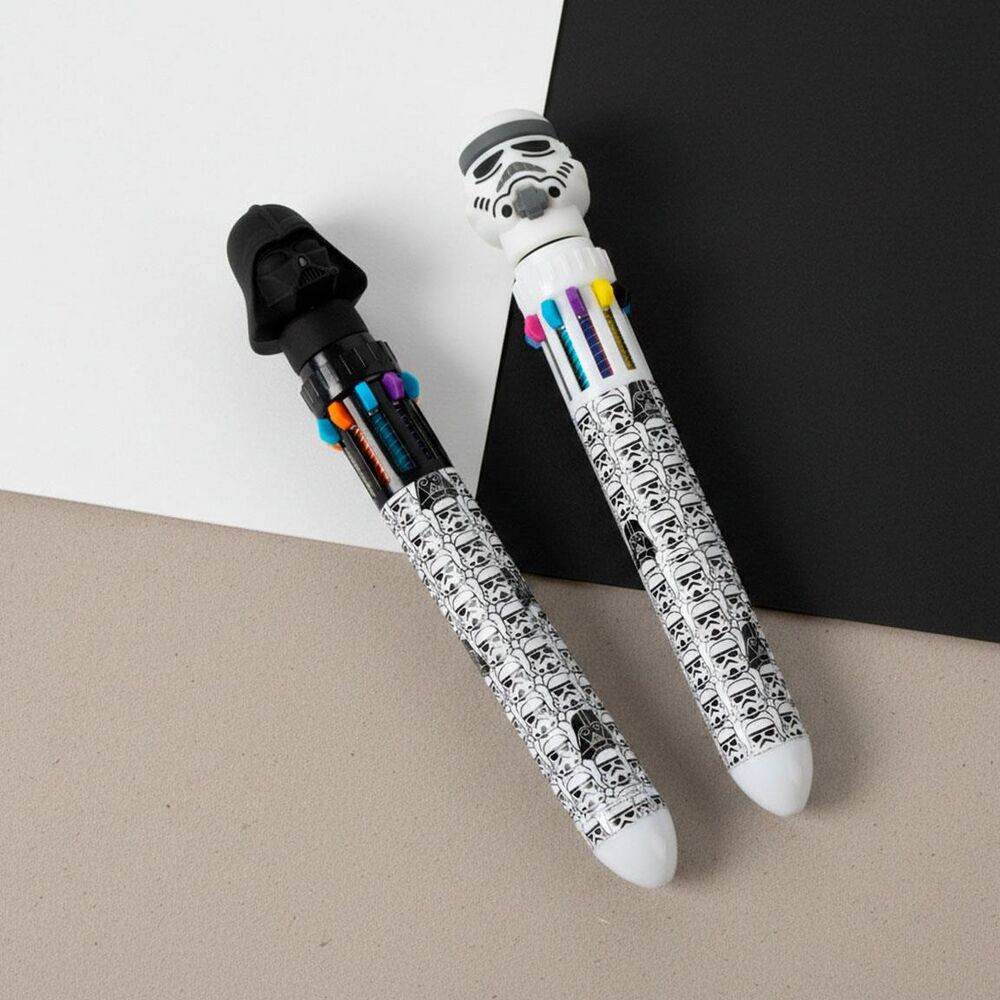 Bolígrafos Star Wars de 10 colores con diseños de Darth Vader y soldados de asalto - 6